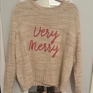 LOFT Beige 'Very Merry' Sweater